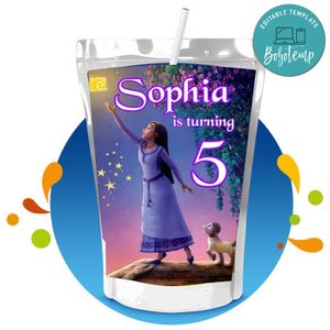 Wish Disney Movie Capri Sun Birthday Labels Digital File Printable Instant Download