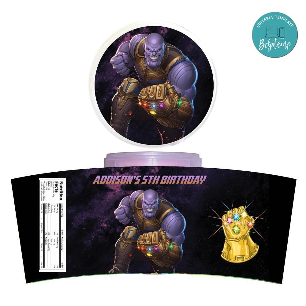Thanos Cotton Candy Label Template To Print At Home Instant Download