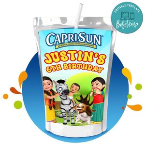 Infobells Capri Sun Birthday Labels Digital File Printable Instant Download