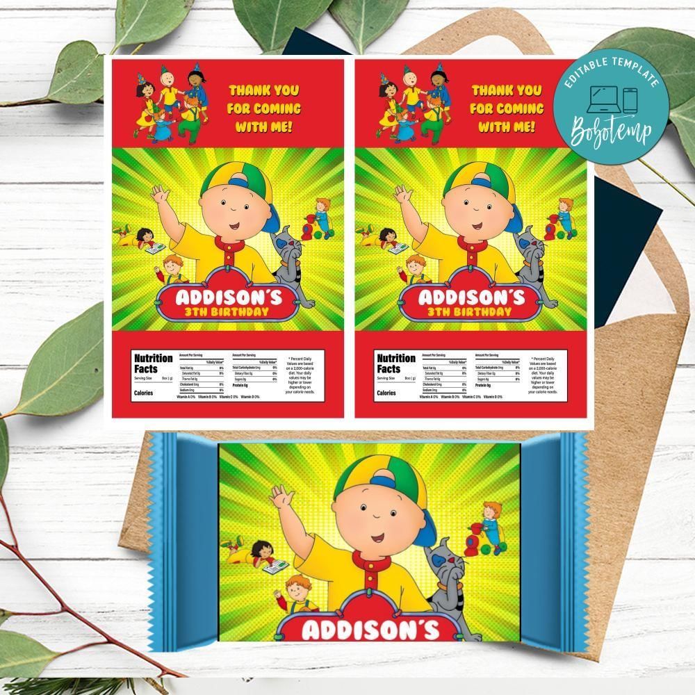 Caillou Rice Krispies Treats Printable Instant Download