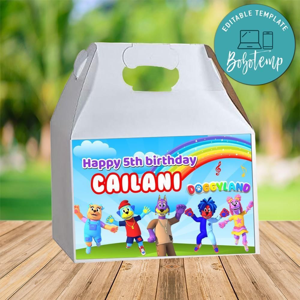 Doggyland Gable Box Digital File Printable Instant Download