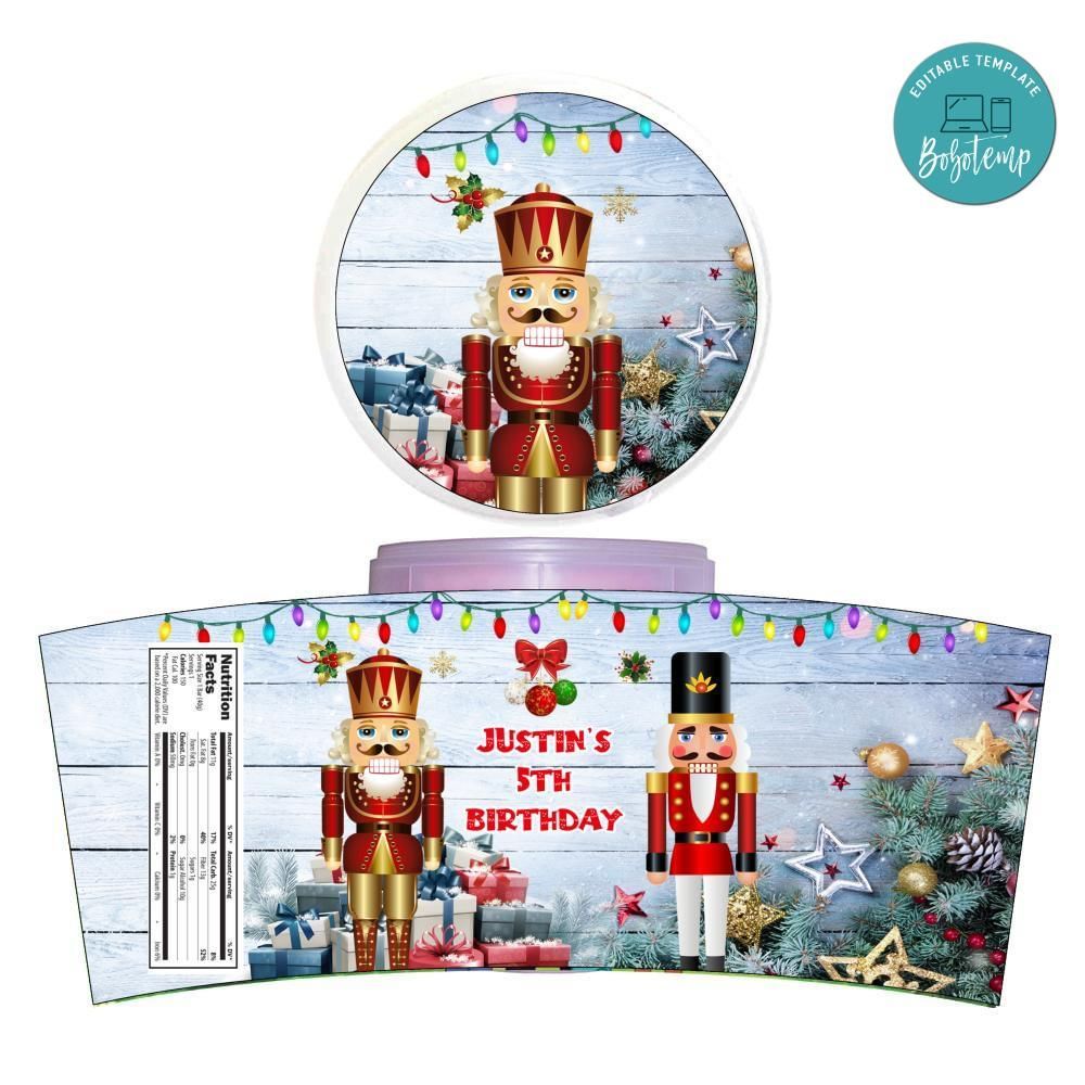 Christmas Nutcracker Cotton Candy Label Template To Print At Home Instant Download