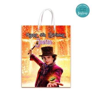 Wonka Gift Bag Label Template Printable Instant Download