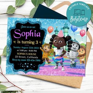 Dee and friends Invitation Customizable Template to Print at Home Instant Download