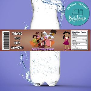 Proud family Birthday Water Bottle Label Template to Print at Home Instant Download