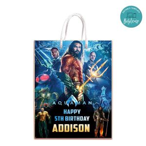 Aquaman 2 Gift Bag Label Template Printable Instant Download