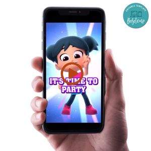 Starbeam Birthday Video Invitation Digital Template Customizable Instant Download