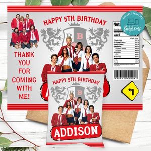 Rebelde Way Birthday Party Chip Bag Digital File Printable Instant Download