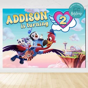 Disney TOTS Birthday Backdrop Digital File Template Instant Download