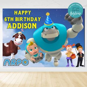 Arpo Birthday Backdrop Digital File Template Instant Download
