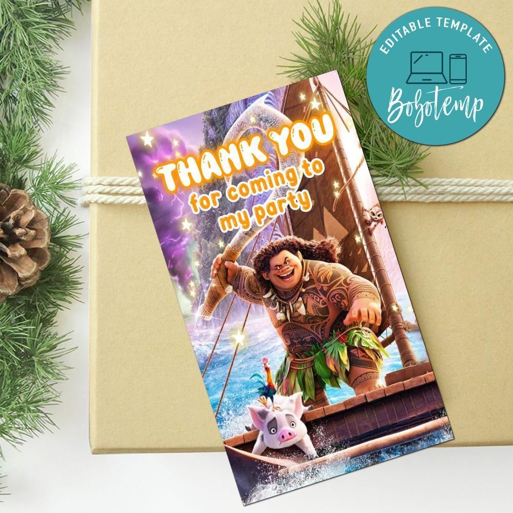 Maui Thank You Tag Customizable Template To Print At Home Instant Download