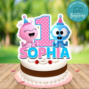 Gaa Gaa And Goo Goo Cake Topper Template Printable Instant Download