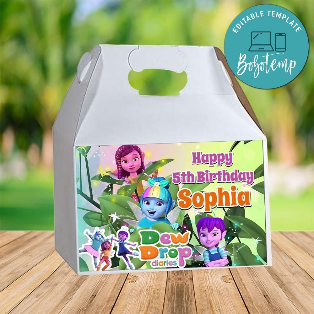 Dew Drop Diaries Gable Box Digital File Printable Instant Download