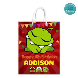 Om Nom Gift Bag Label Template Printable Instant Download
