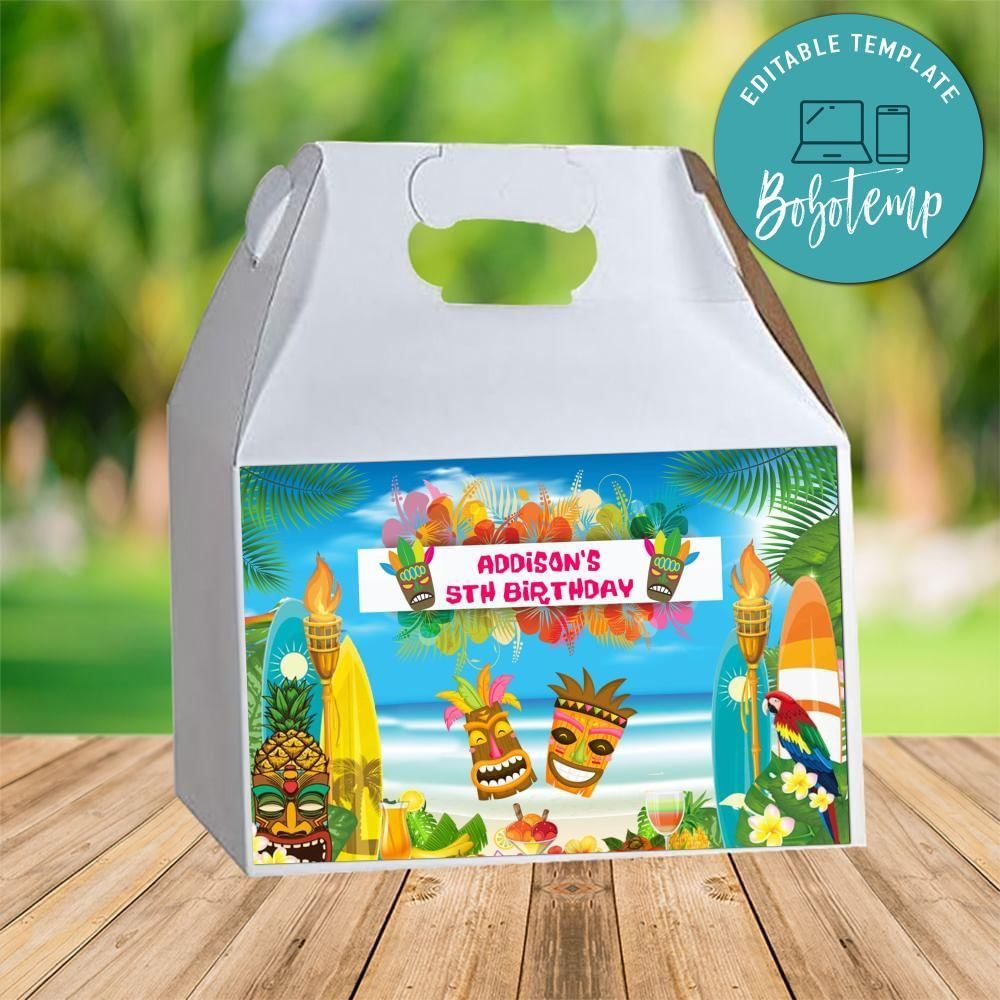 Luau Gable Box Digital File Printable Instant Download