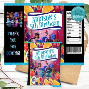 Super Monster Birthday Party Fruit Snack Bag Digital File Printable Instant Download