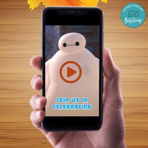 Big Hero 6 Birthday Video Invitation Digital Template Customizable Instant Download