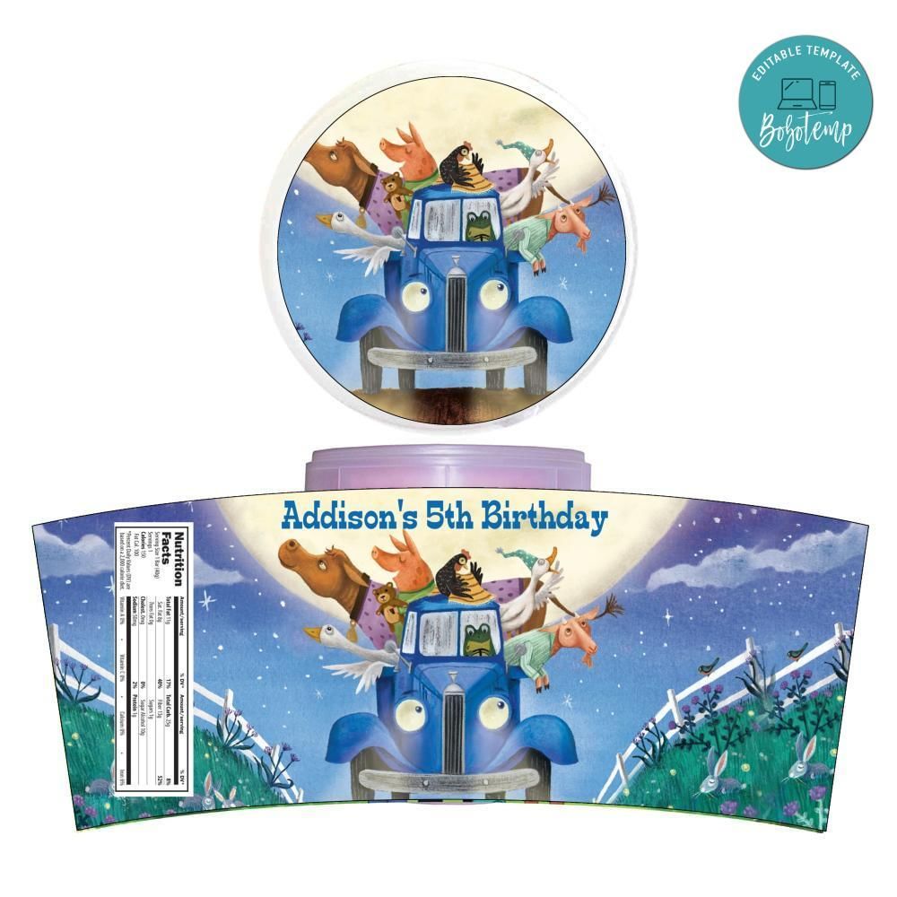 Little Blue Truck Cotton Candy Label Template To Print At Home Instant Download