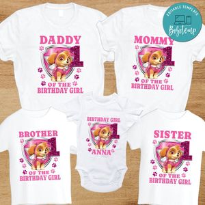 Paw Patrol Skye Family Birthday PNG file template