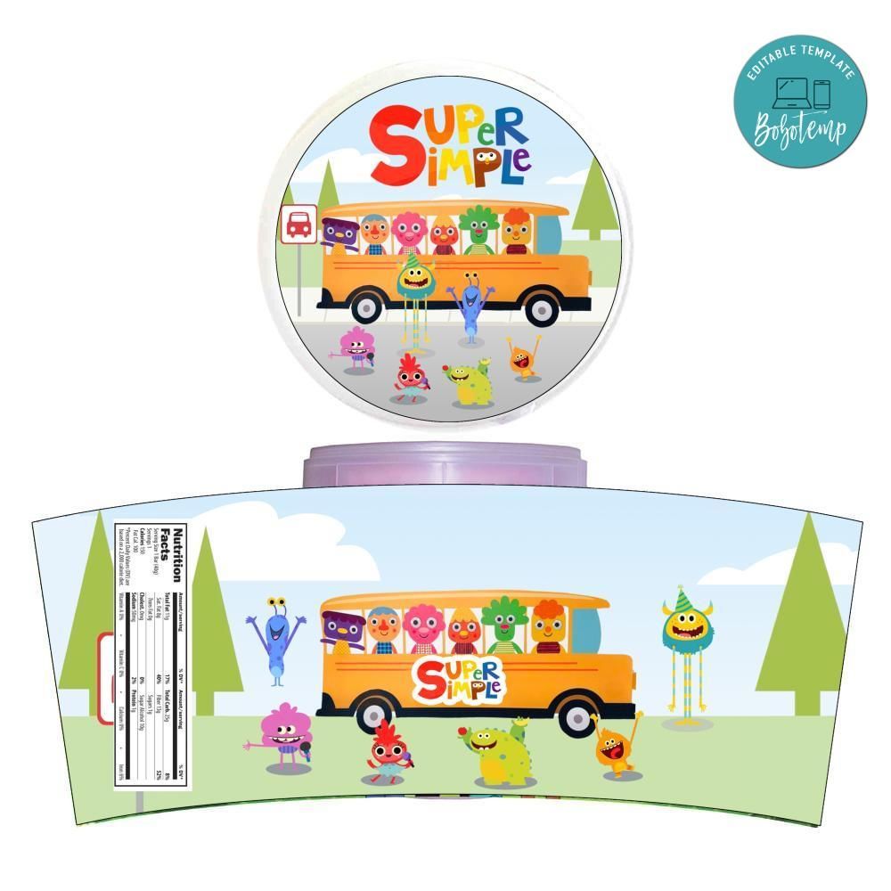 Super Simple Song Cotton Candy Label Template To Print At Home Instant Download