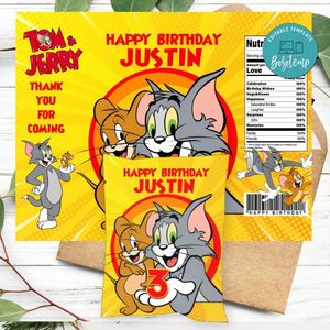 Tom and jerry Birthday Chip Bag Digital File Printable Instant Download