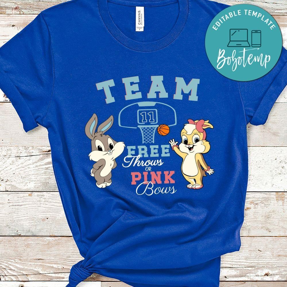 Free Throws or Pink Bows Gender Reveal PNG file template