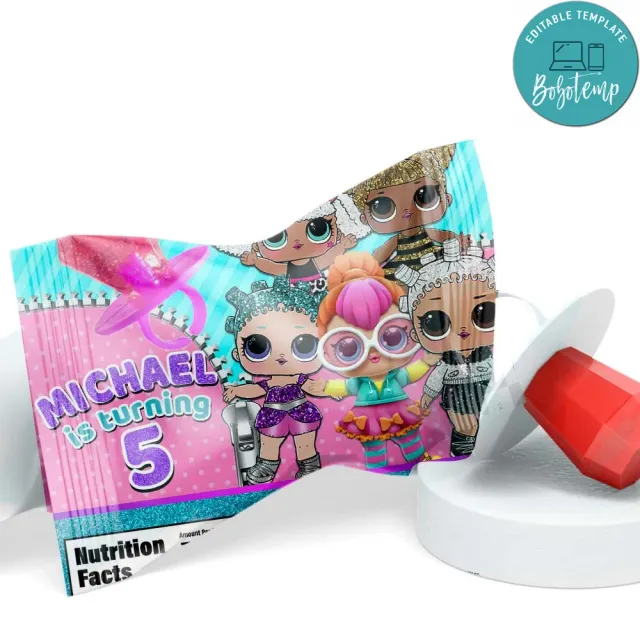 LOL dolls Ring Pop Birthday Labels Digital File Printable Instant
