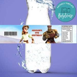 A Giant Adventure Birthday Water Bottle Label Template to Print at Home Instant Download