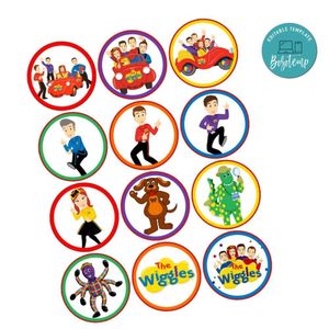 Wiggles Cupcake Toppers Template Printable Instant Download