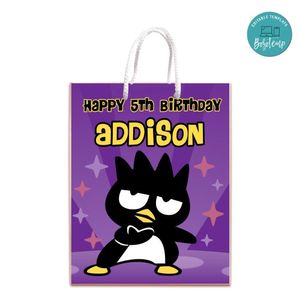 Badtz Maru Gift Bag Label Template Printable Instant Download