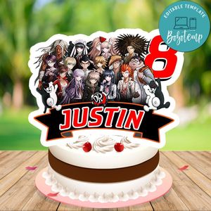 Danganronpa Birthday Cake Topper Template Printable Instant Download