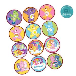 Care Bears Cupcake Toppers Template Printable Instant Download
