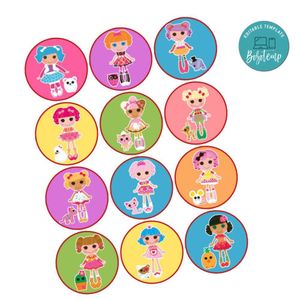 Lalaloopsy Cupcake Toppers Template Printable Instant Download