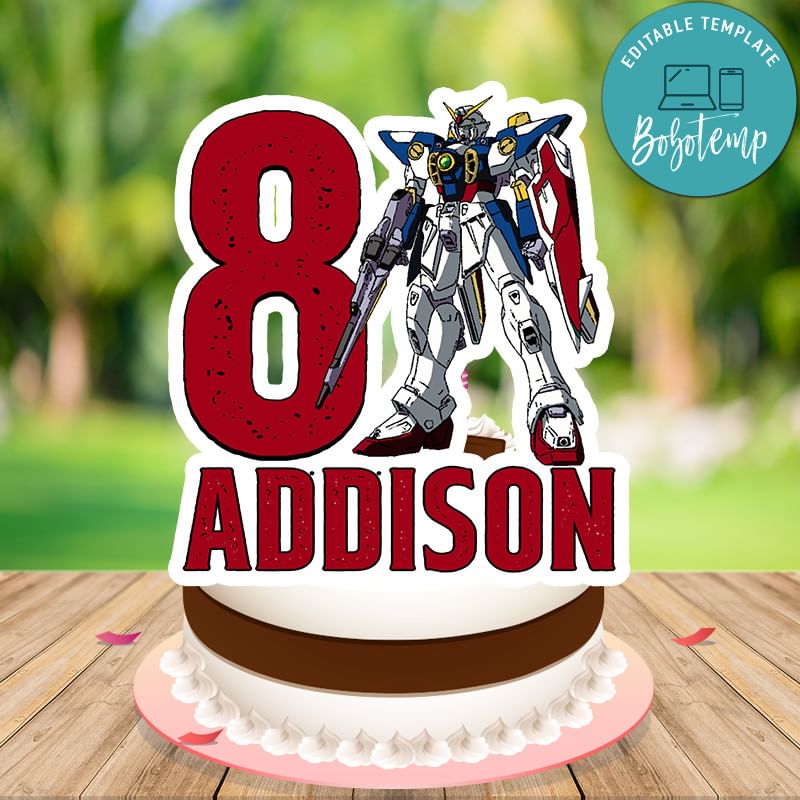 Gundam Birthday Cake Topper Template Printable Bobotemp Gundam Birthday Cake Topper Template Printable Bobotemp