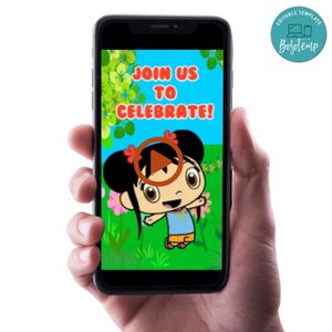 Ni hao kai lan Video Birthday Invitation Digital Template Customizable Instant Download