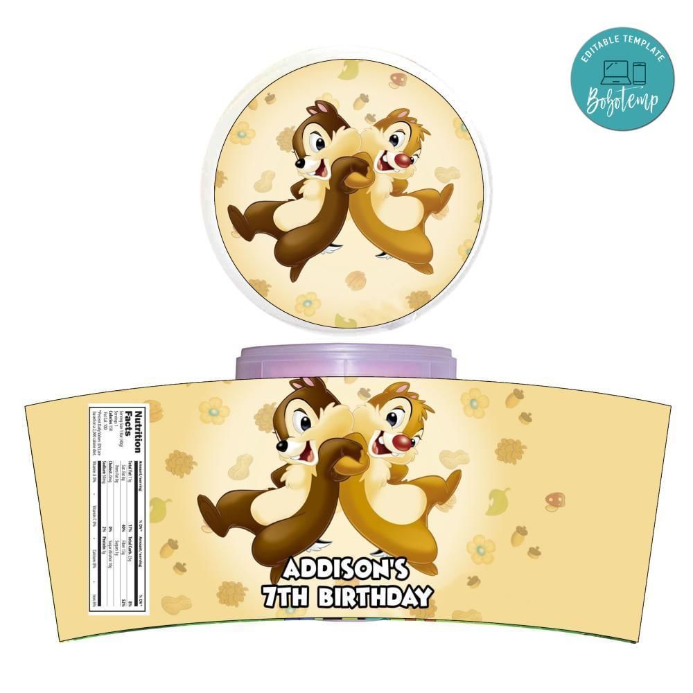 Chip And Dale Cotton Candy Label Template To Print At Home Instant Download