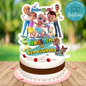 LooLoo Kids Birthday Cake Topper Template Printable Instant Download