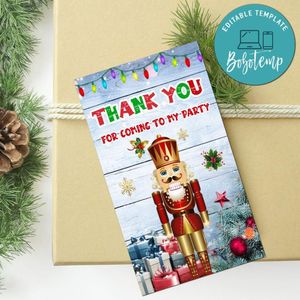 Christmas Nutcracker Thank You Tag Customizable Template To Print At Home Instant Download