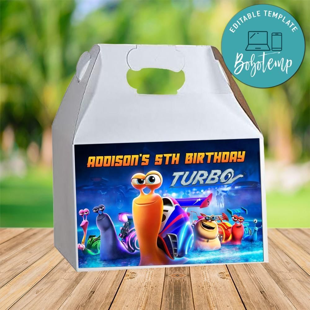 Turbo Racing Team Gable Box Digital File Printable Instant Download