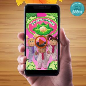 Cabbage Patch Kids Birthday Video Invitation Digital Template Customizable Instant Download
