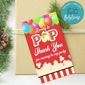 Ready To Pop Baby Shower Thank You Tag Customizable Template To Print At Home Instant Download