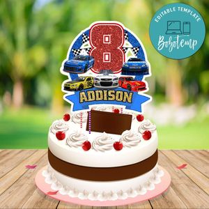 Nascar Cake Topper Template Printable Instant Download