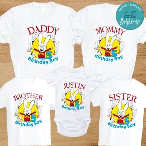 Simon The Rabbit Birthday Family Trip Vacation PNG file template