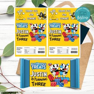 Cuphead Rice Krispies Treats Template Printable Instant Download