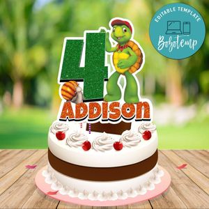 Franklin The Turtle Cake Topper Template Printable Instant Download