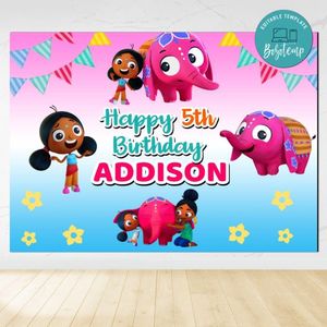 Deepa & Anoop Birthday Backdrop Digital File Template Instant Download