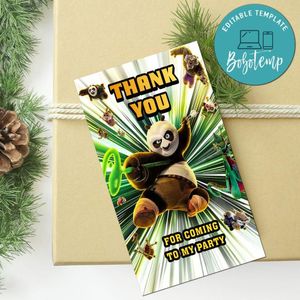 Kung Fu Panda 4 Thank You Tag Customizable Template To Print At Home Instant Download