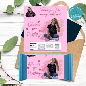 Piper Rockelle Candy Bar Label Customizable Template Instant Download