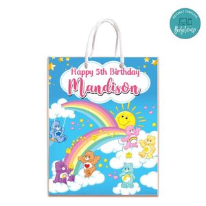 Care Bears Gift Bag Label Template Printable Instant Download