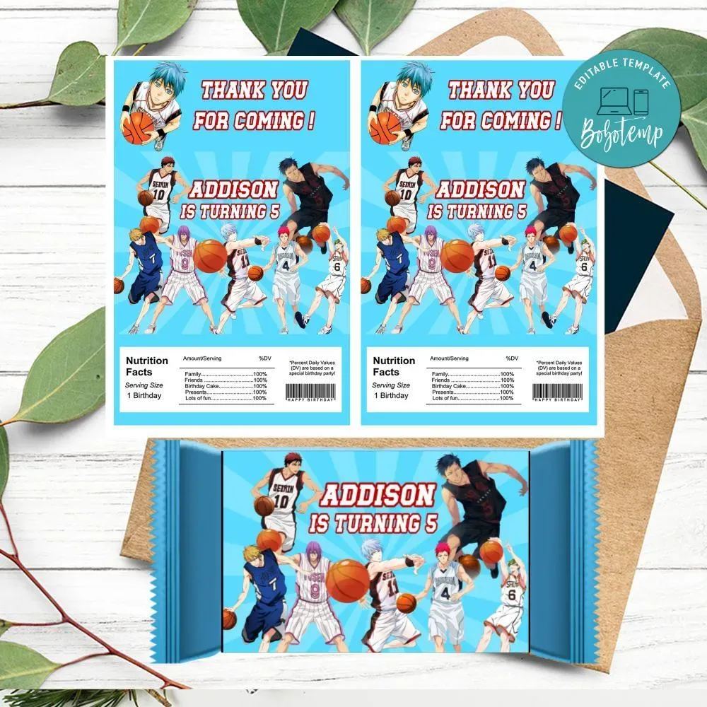 Kuroko's Basketball Rice Krispies Treats Template Printable | Bobotemp